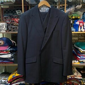 Tiglio Rosso San Giovesse 3-PC Suit Super 150s Wool Navy Blue 44R Made in Italy